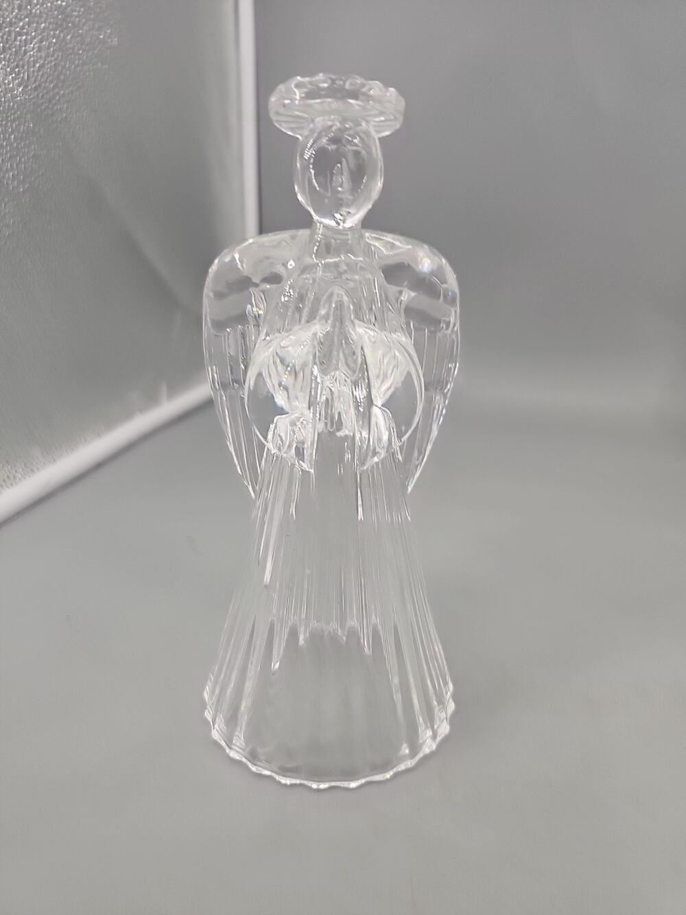 Vintage Lead Crystal Praying Angel Glass Candle Holder